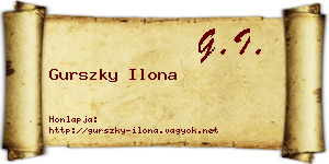 Gurszky Ilona névjegykártya